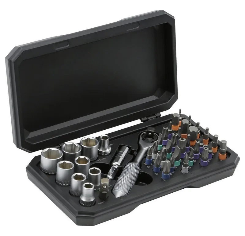 Bit-Set TOOLCRAFT TO-10351635 Bit-Box inkl. Miniknarre van Toolcraft – productafbeelding 1 van 5