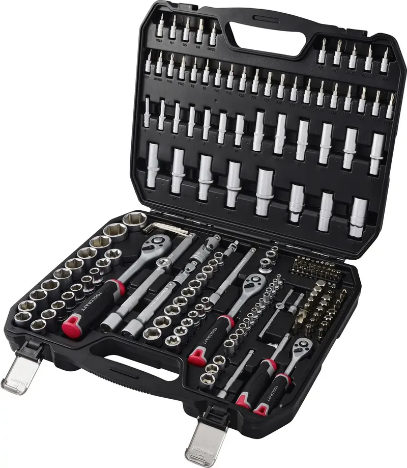 Bit- und Steckschlüssel-Set 1/2, 1/4, 3/8 179teilig TO-10674594 van Toolcraft – productafbeelding
