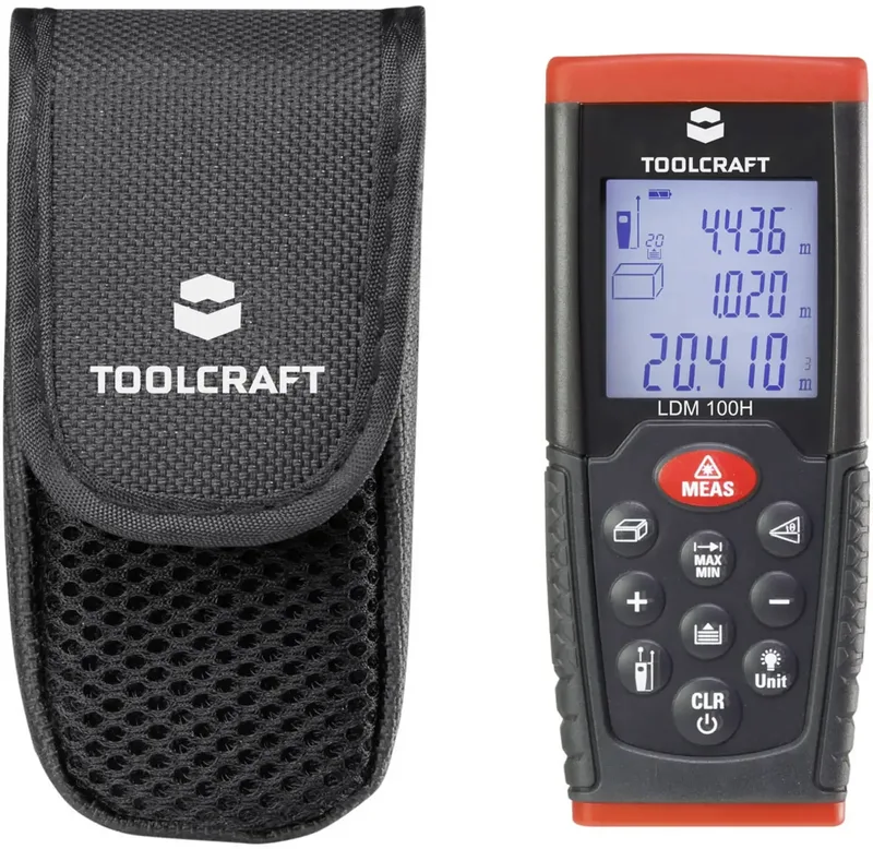 LDM100H Laser-Entfernungsmesser kalibriert (ISO) 100 m van Toolcraft – productafbeelding
