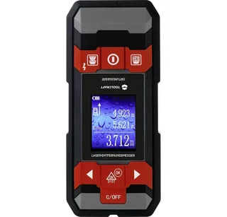 Leitungsortungsgerät Ortungsgerät Metall 2-in-1 Laser-Detektor 100 mm TO-6994572, inkl. Laser-Entfernungsmesser van Toolcraft – productafbeelding 1 van 5