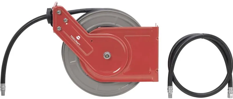 Pneumatische slanghaspel 10 m 20 bar Muurbevestiging, Plafondbevestiging von Toolcraft – Produktbild 1 von 2