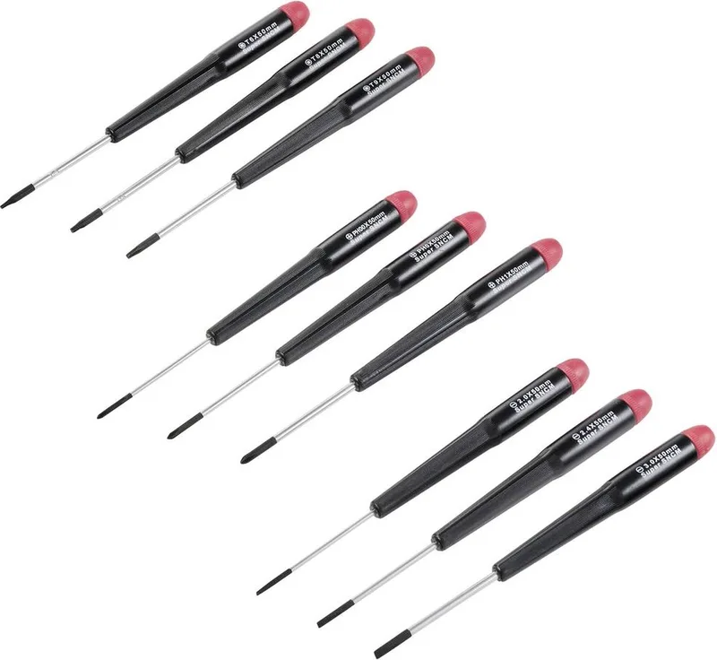Schroevendraaierset 9-delig Plat, Kruiskop Phillips, T-profiel von Toolcraft, Kleurloos – Produktbild