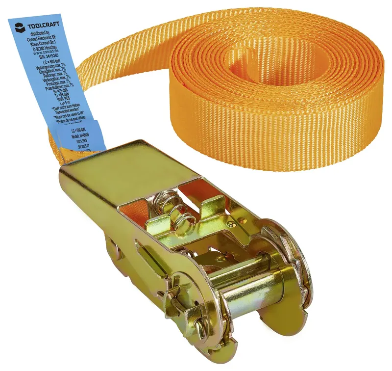 TO-10246095 Zugkraft LC Niederzurren (einzeln/direkt)=250 daN (L x B) 5 m x 25 mm Ratsche EN 12195-2 by Toolcraft – product image 2 of 2