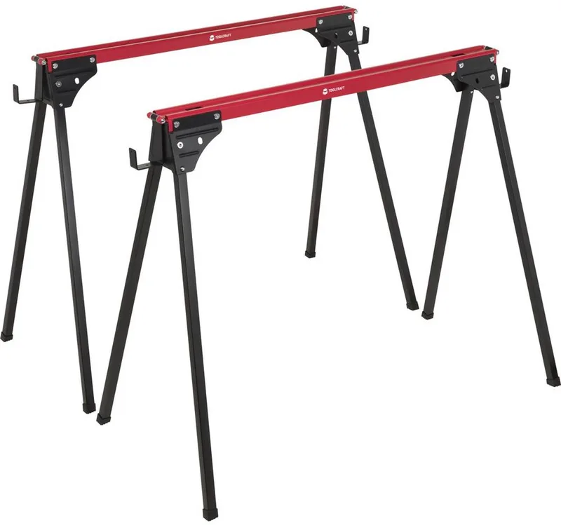TO-10311633 Zaagbok Staal Opklapbaar 230 kg (b x d) 965 mm x 480 mm 3.9 kg 2 stuk(s) fra Toolcraft – produktbillede 1 af 3