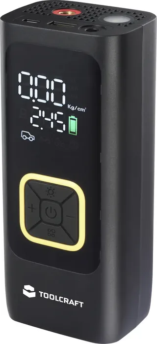 TO-10665612 Akku-Kompressor LP20 10 bar Automatische Abschaltung, Digitales Display, mit Arbeitslampe, mit Powerbank-Funktion de Toolcraft – image du produit 1 sur 2