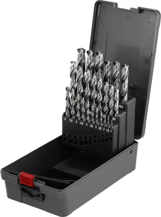 TO-10926867 HSS-G Jeu de forets pour le métal 25 pièces Longueur totale 195 mm trempé DIN 338 tige cylindrique 1 set de Toolcraft – image du produit 1 sur 2