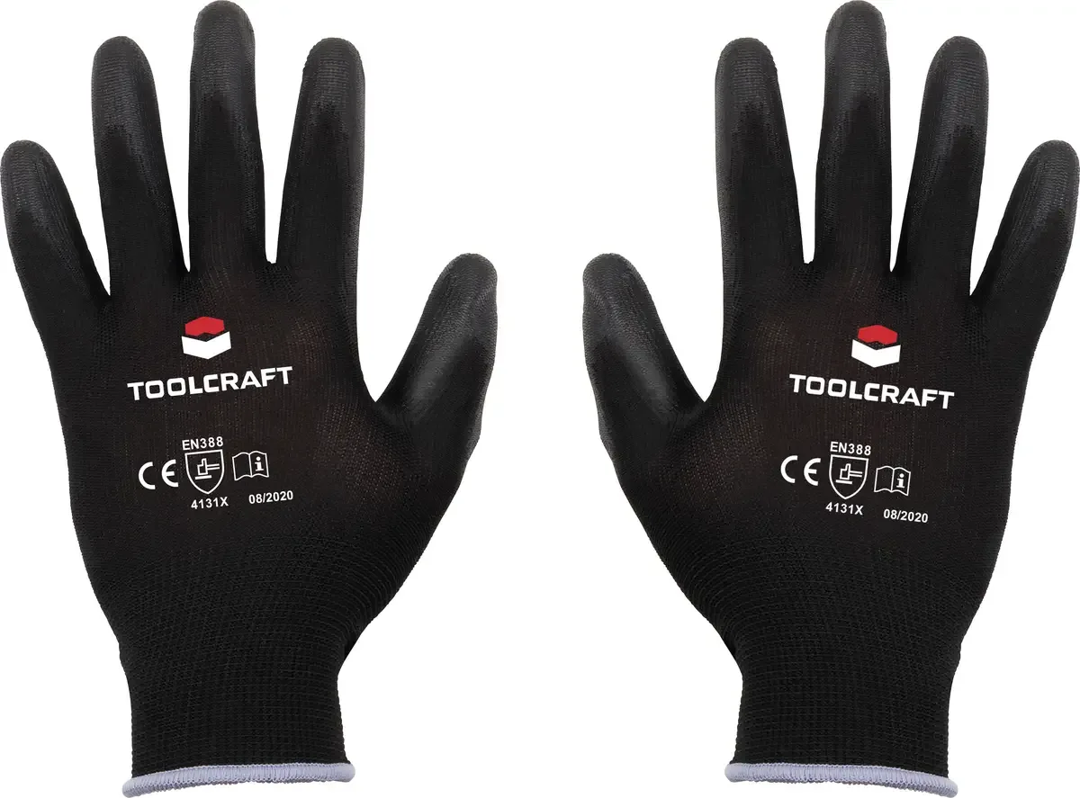 TO-5621646 Werkhandschoen Nylon, Polyurethaan Maat (handschoen): 9 EN 388 Cat II 1 paar de Toolcraft, Noir – image du produit