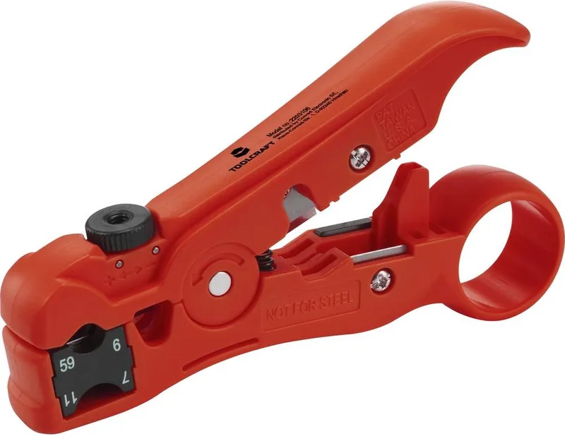 TO-6609318 HSK-4132 Pince à dénuder adapté pour câbles coaxiaux, câbles ronds de Toolcraft, Kleurloos – image du produit
