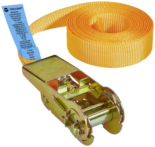 TO-6802773 Einteiliger Spanngurt Zugkraft LC Niederzurren (einzeln/direkt)=250 daN (L x B) 5 m x 25 mm Ratsche EN 12195-2 by Toolcraft – product image 1 of 2