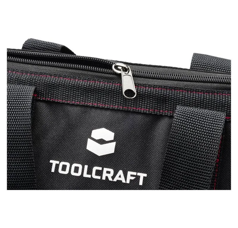 TO-9073200 Universeel Gereedschapstas met grote opening. (l x b x h) 320 x 210 x 230 mm van Toolcraft, Zwart, Rood – productafbeelding 4 van 5