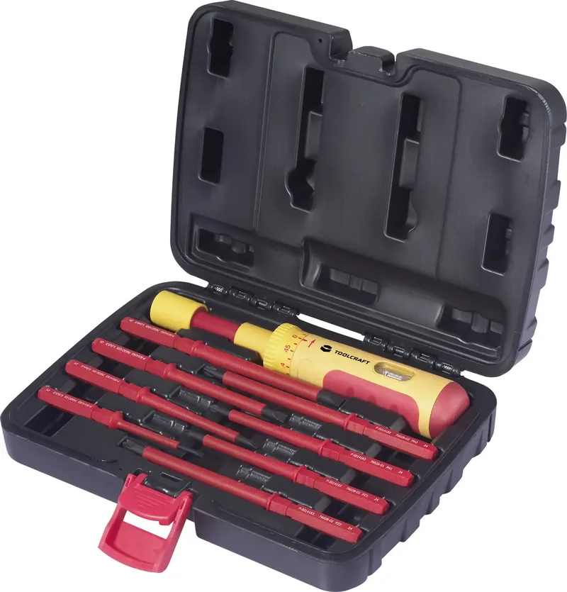 TOOLCRAFT 0.5-3 Nm VDE, Elektriker Drehmoment-Schraubendreher-Set 9teilig 0.5 - 3 Nm DIN 6789 von Toolcraft – Produktbild 1 von 3