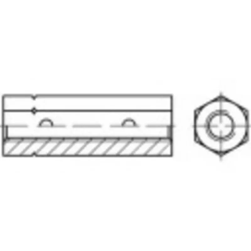 TOOLCRAFT 136584 Sechskantspannschlossmutter M36 Stahl galvanisch verzinkt DIN 1479 1 St. von Toolcraft – Produktbild