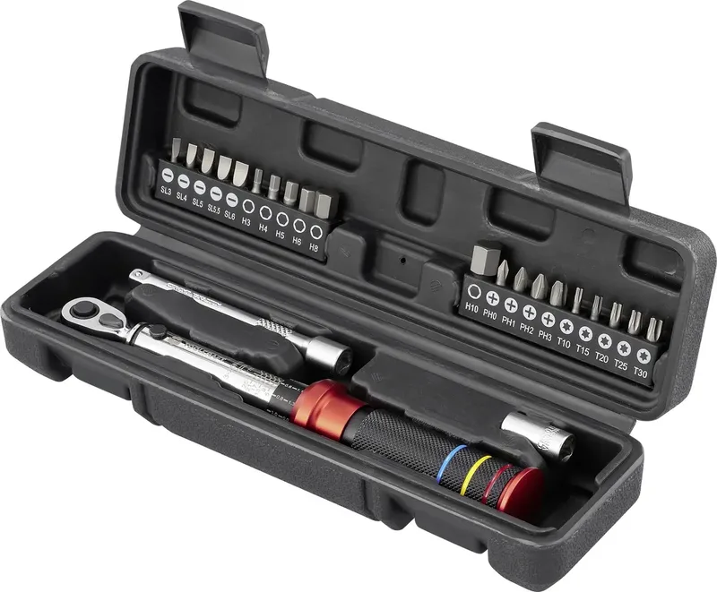 TOOLCRAFT 23 stk. TO-10332102 Drehmomentschlüssel-Set 1/4 (6.3 mm) 3 - 25 Nm de Toolcraft – image du produit 1 sur 2