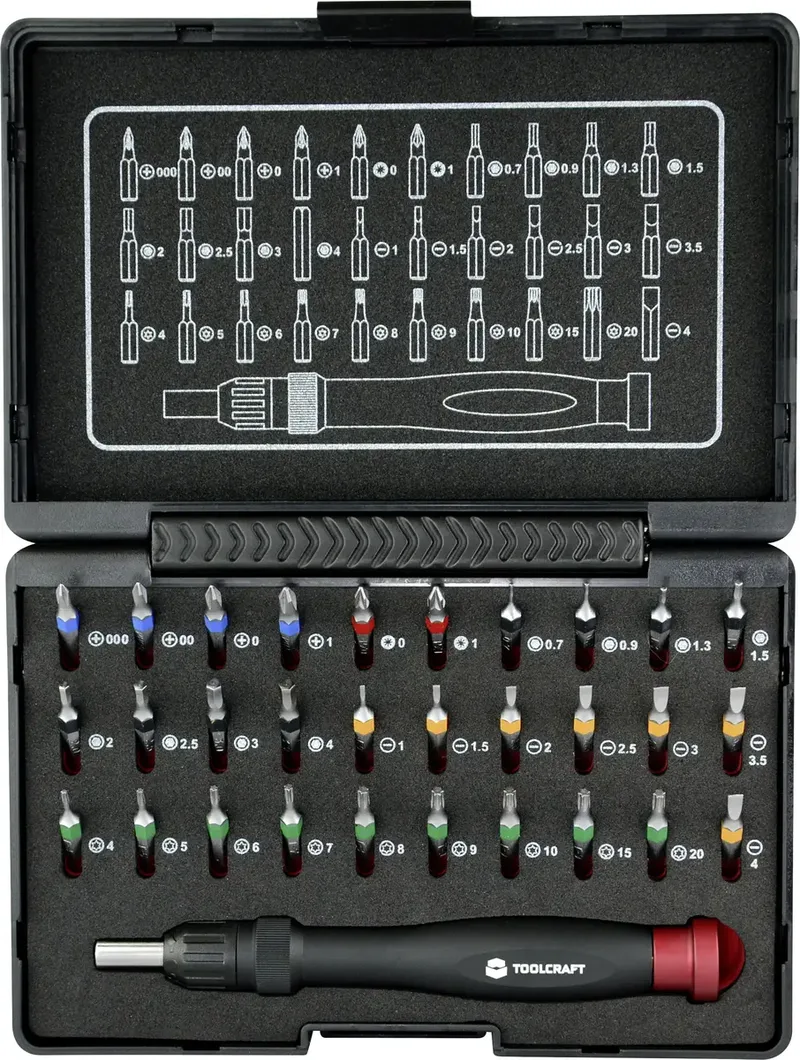 TOOLCRAFT 809204 Bitset 31-delig Plat, Kruiskop Phillips, Kruiskop Pozidriv, Inbus, T-profiel de Toolcraft – image du produit 1 sur 2