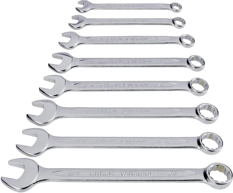 TOOLCRAFT 815082 Ring-Maulschlüssel-Satz 8teilig Schlüsselweite (Metrisch) 8 - 19 mm Schlüsselweite (Zoll) 1/2 - 11/16 von Toolcraft – Produktbild 1 von 2