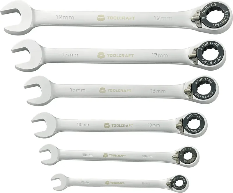 TOOLCRAFT 824124 Knarren-Ring-Maulschlüssel-Satz 6teilig Schlüsselweite (Metrisch) 8 - 19 mm by Toolcraft – product image 2 of 2