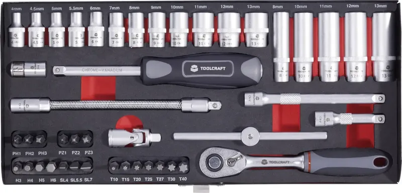 TOOLCRAFT 826386 Dopsleutelset Metrisch 1/4 (6,3 mm) 45-delig von Toolcraft – Produktbild 2 von 2