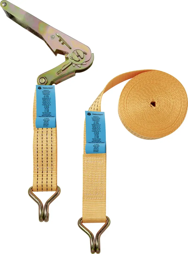 Zweiteiliger Spanngurt Zugkraft LC Niederzurren (einzeln/direkt)=2000 daN (L x B) 8000 mm x 50 mm Ratsche von Toolcraft – Produktbild 3 von 3