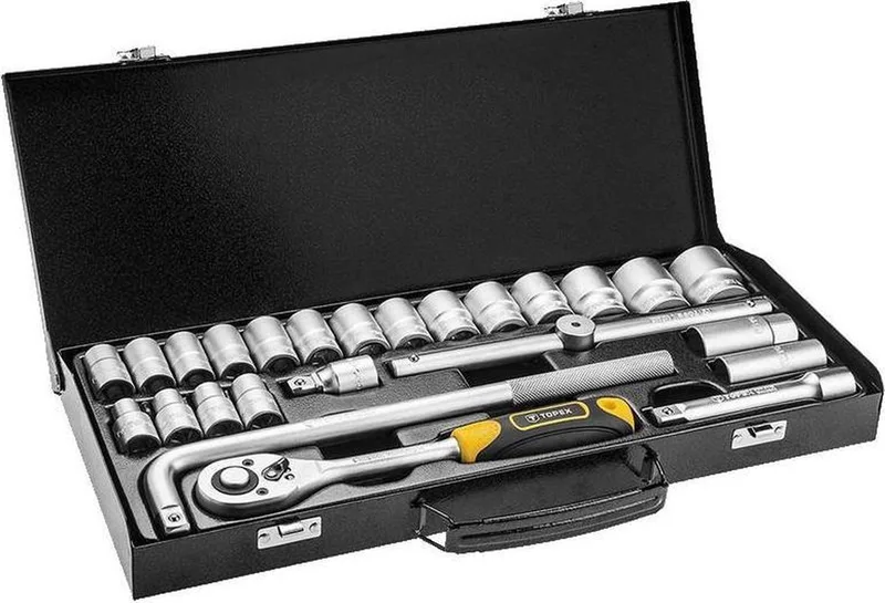 doppenset 1/2, 25 delig crv staal de Topex, Neutraal – image du produit