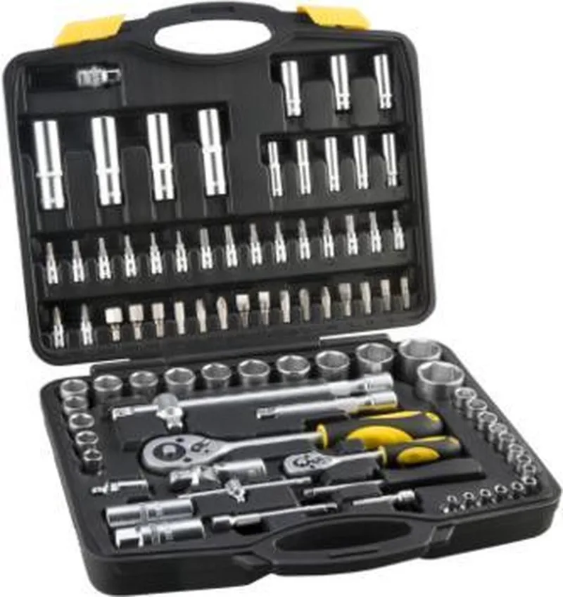 Doppenset 86 delig, 1/4+1/2 aansluiting by Topex, Yellow – product image