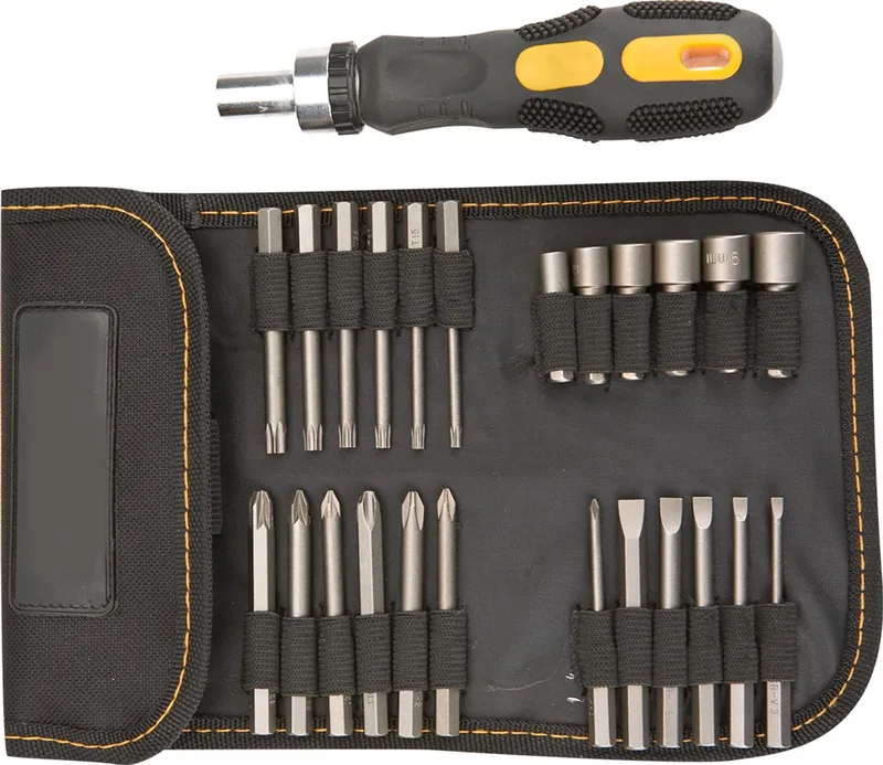 Eindstukken en Doppen - Schroevendraaier Set - 26 Stuks - Ergonomische Handgreep van Topex – productafbeelding