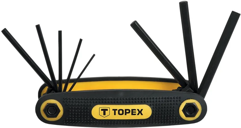 Inbussleutel Set - 1.5-6 mm - 8 Stuks - Antislip Handvat van Topex, Zwart, Geel – productafbeelding