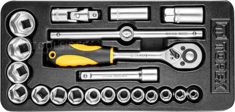 inleglade doppenset 1/2' 21 delig by Topex, Neutraal – product image