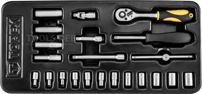 inleglade doppenset 1/4' 22 delig von Topex, Neutraal – Produktbild