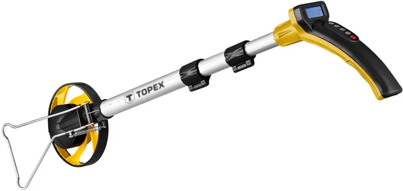 Landmeter Digitaal 0,1-9999mtr van Topex, Grijs, Geel – productafbeelding