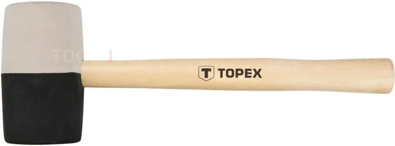rubber hamer 680gr zwart/wit 63mm doorsnee von Topex – Produktbild