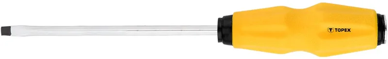 Schroevendraaier - Platte Kop - 6 x 150 mm - Ergonomisch Handvat - Magnetische Punt by Topex, Yellow – product image