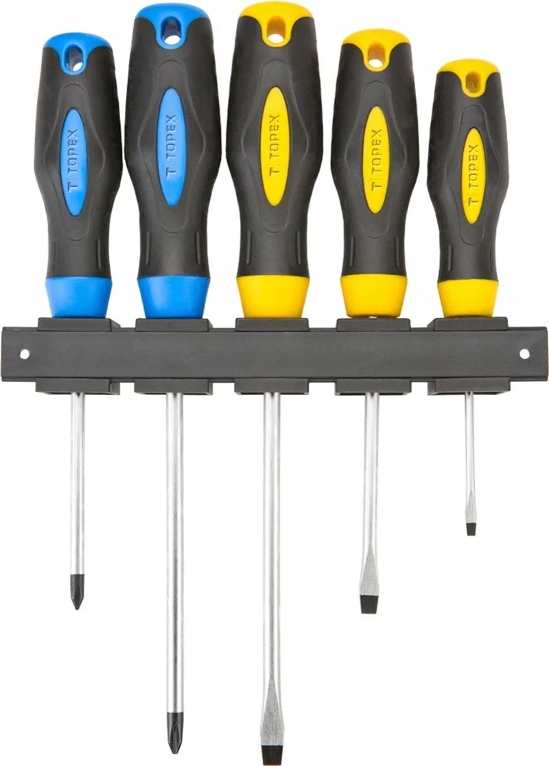 Set van 5 Platte en Kruiskop Schroevendraaiers - CRV Staal von Topex – Produktbild