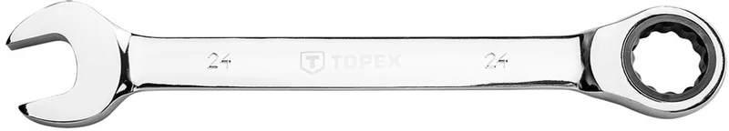 Smeedijzeren Ringsleutel - 24 mm - Ratelmechanisme - Staal de Topex, Neutraal – image du produit