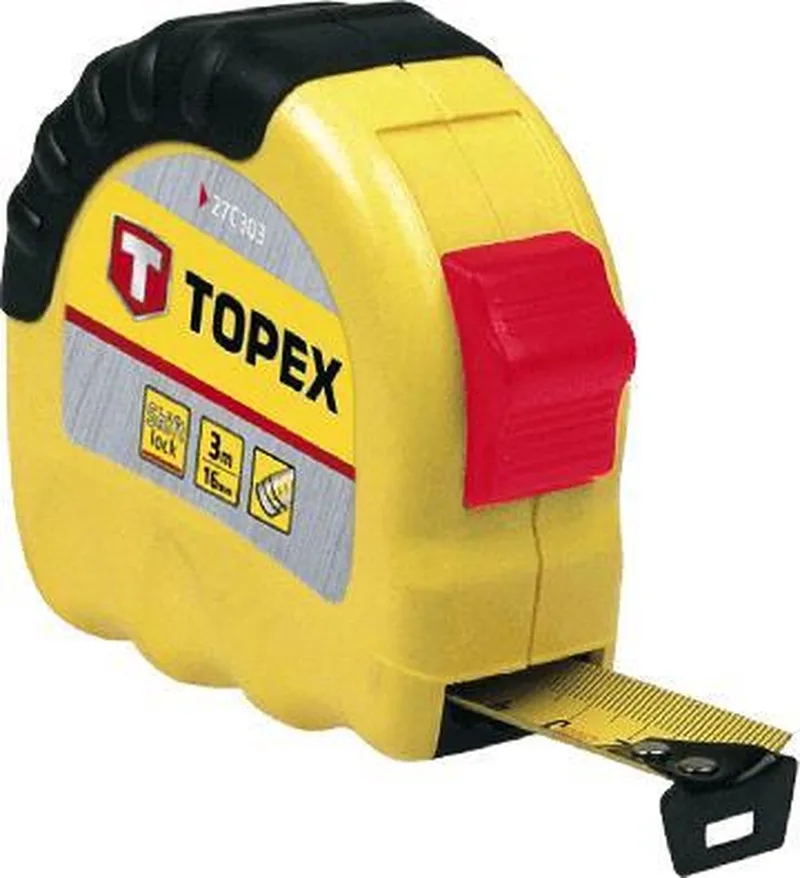 Stalen Rolmaat - 8 m - Ergonomische Greep - Antislip Materiaal by Topex, Metaal, Black – product image