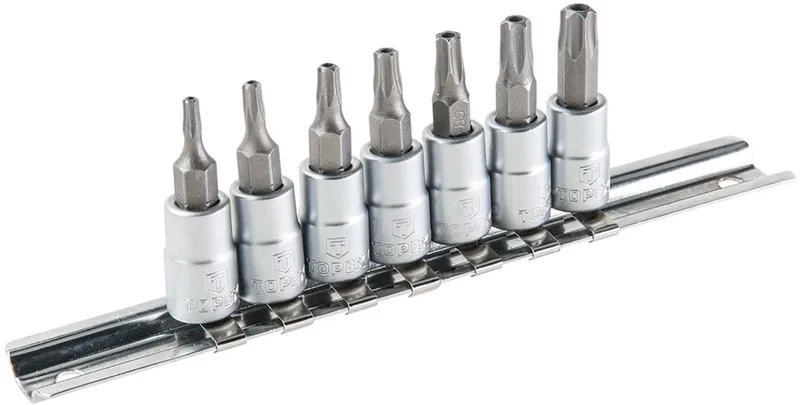 Torx Dopsleutel - 1/4” - Chroom-Vanadiumstaal - Gietstuk Maat 35mm - Set van 7 von Topex – Produktbild