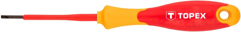 Vlakke Schroevendraaier - 1000V - 2.5 x 75 mm - Ergnomonisch Handvat de Topex, Bleu – image du produit