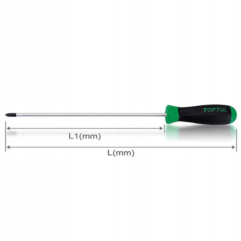 2x TOPTUL PH2 Schroevendraaier 400mm met Magneet - Professioneel Gereedschap van Toptul – productafbeelding