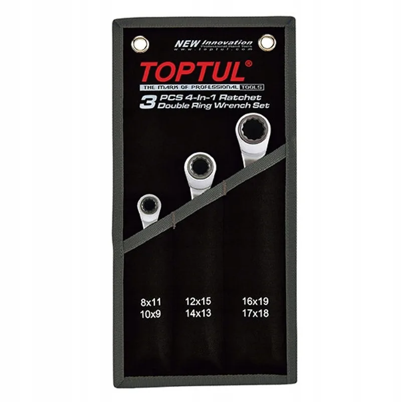 Dubbel Ringratel Sleutelset 8-18mm 3 Delig von Toptul – Produktbild