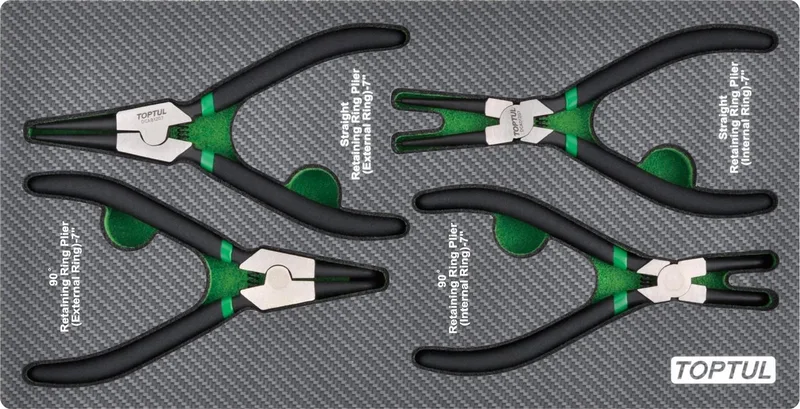 INLEG CARBON CIRCLIPS TANGEN 4PCS van Toptul, Groen – productafbeelding