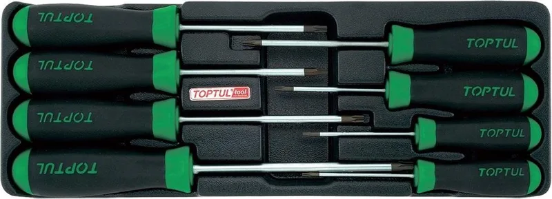 Inleg plastic torx schroevendraaiers met gat T9-T40 de Toptul, Noir – image du produit