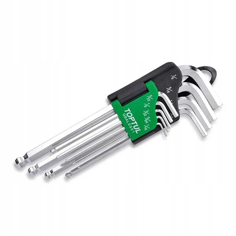 Lange inbussleutelset met kegelkop (1/16"-3/8") - 9 delen de Toptul – image du produit