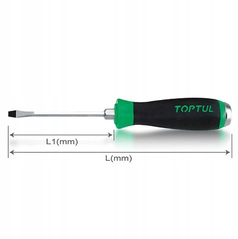 Platte Schroevendraaier 5.5mm met Magneet en Zeskant de Toptul – image du produit