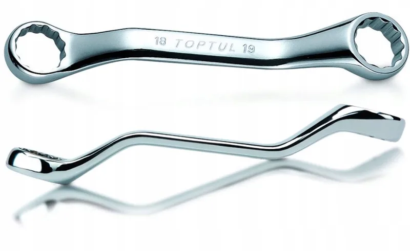 Ringsteeksleutel 18x19 mm, 45° gebogen, 158 mm by Toptul – product image