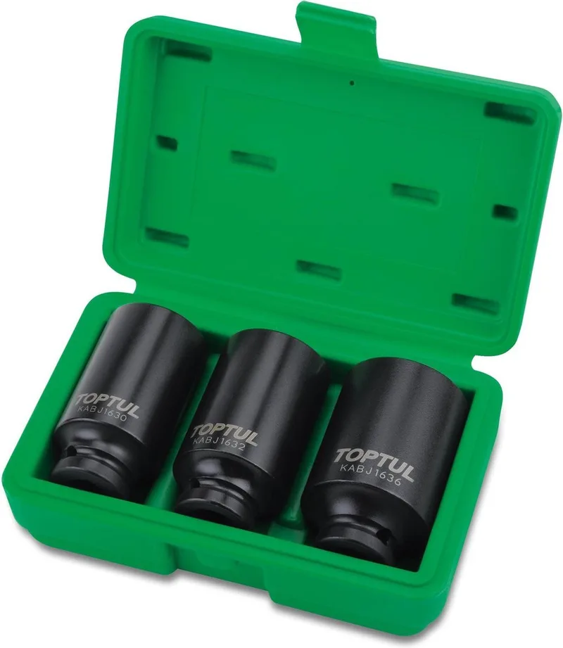 SET SLAGDOP WIELNAAF 3PCS 1/2 Dr :30,32,36mm von Toptul, Grün – Produktbild