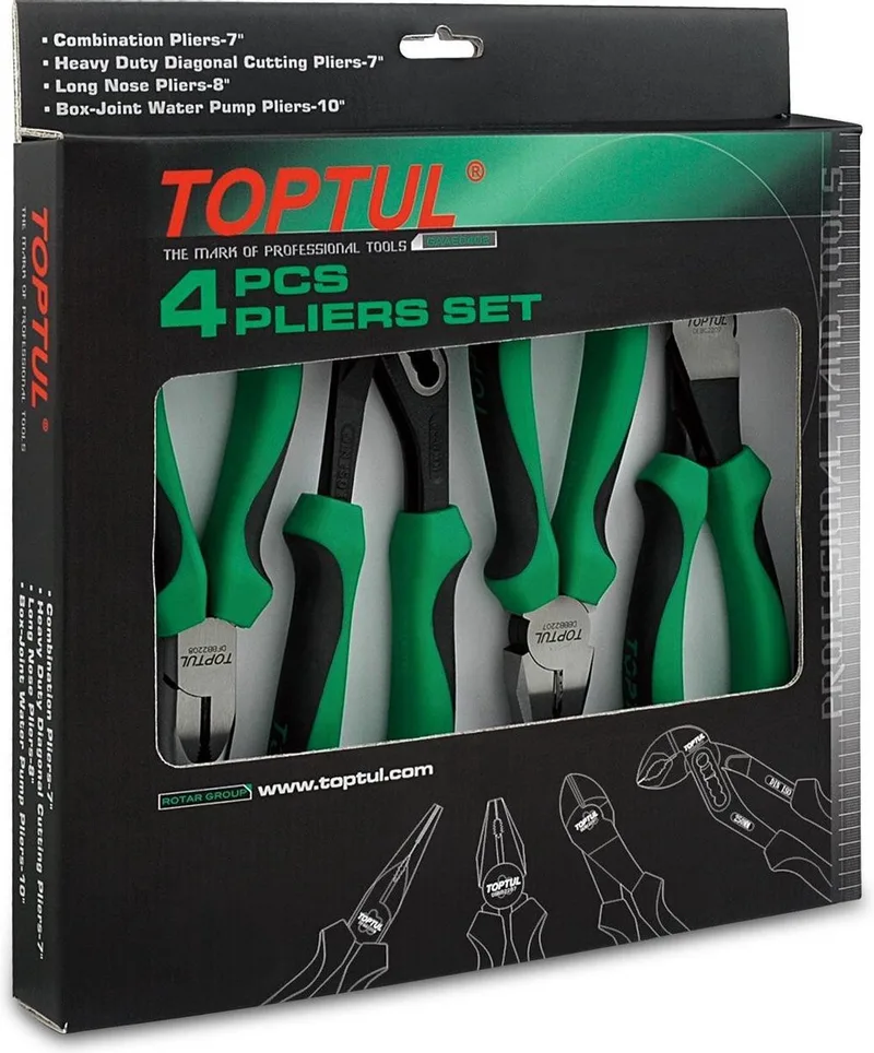 SET TANGEN 4PCS van Toptul, Groen – productafbeelding