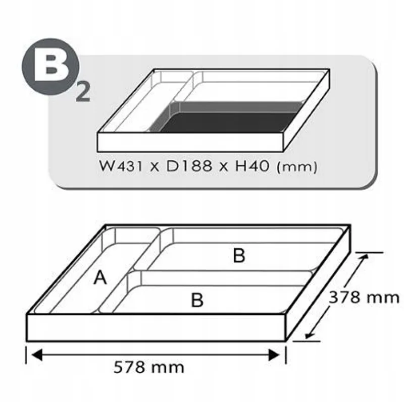 Toptul 23-delige 1/2" doppenset inlegbak, 431x188mm de Toptul – image du produit