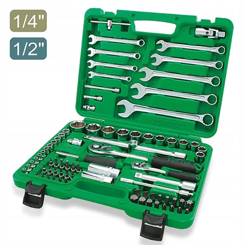 TOPTUL 82-delige Doppenset 1/4" & 1/2" - Professioneel Gereedschap by Toptul, Green – product image