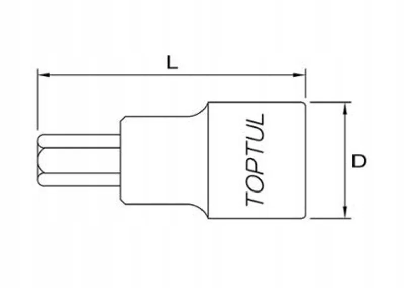 Torx Dop 1/2" T25 Kort 55mm by Toptul – product image
