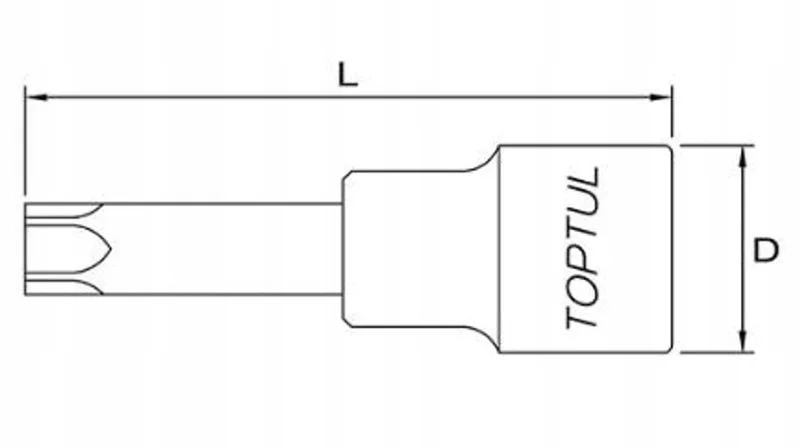 Torx Dop 1/2" T55 Lange Dop 80 mm by Toptul – product image