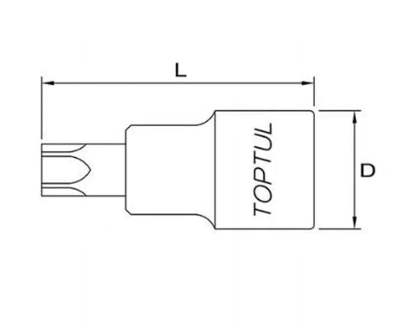 Torx Tamper Bit Dop 1/2 T30 Satijn van Toptul, Chroom – productafbeelding